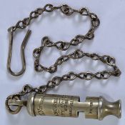 POLICE WHISTLE: An original Victorian / early 20th century Police ' Metropolitan ' uniform whistle,