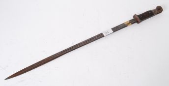 BAYONET: A First World War WWI era Turkish mauser rifle bayonet. Turkish markings to the ricasso.