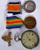 MEDAL GROUP; A good First World War WWI medal pair of Gnr 104848 H. Guy, Royal Artillery.