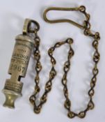 POLICE WHISTLE: An original Victorian / early 20th century Police ' Metropolitan ' uniform whistle,