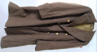 GREAT COAT: A Second World War WWII believed American issue uniform great coat having lined