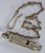 POLICE WHISTLE: An original early 20th century / Victorian Police ' Metropolitan ' uniform whistle,