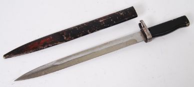 BAYONET: An original WWI First World War era German Ersatz bayonet, within the original scabbard.