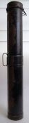 MAP CASE: A vintage military issue black painted metal map carrying case.