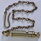 POLICE WHISTLE: An original Victorian / early 20th century Police ' Metropolitan ' uniform whistle,