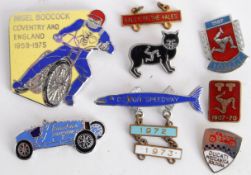 BADGES: A collection of enamel badges to include Speedway and Isle of Man related badges.