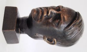 HITLER: A cast iron 20th century bronze effect bust of Hitler. 20cm tall.