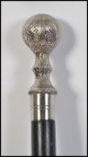 A silver plated gentlemans walking stick / promenade cane.