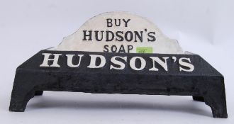 A reproduction Hudson's Soap advertising dog drinking bowl.