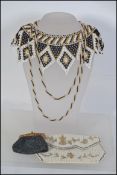 A collection of vintage jewellery and accessories to include a rare 1930's Art Deco Whiting & Davis