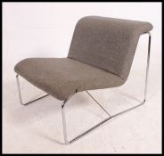 A retro mid century Pieff chrome and fabric cantilever chair - armchair,