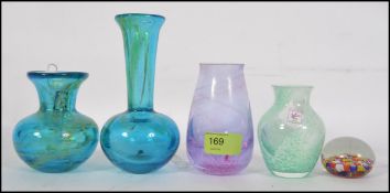 A collection of art glass to include 2 Caithness,