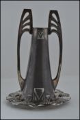 A 19th century WMF silver Britannia metal Art Nouveau twin handled vase H15cm