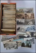 Shoebox with 750 Foreign view type old postcards. All world.