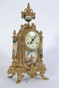 A French style mantel clock with movement by Franz Hermle, Germany,