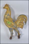A vintage cast metal and gilt finish Cockerel statue / figural mount,