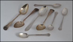 An Harlequin set of eight silver hallmarked tea spoons,