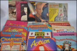 A collection of vinyl long play LP records dating from the 1970's, 1980's to include Madonna,