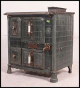 A 19th century French enamel Godin Range cooker stoke.