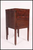 A Georgian 19th century bachelors mahogany washstand - nightstand companion.