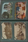 Edwardian Postcard album full with over 300 cards mostly views of similar/slightly later age.