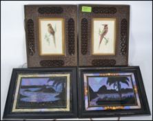 A pair of stunning early 20th century framed and glazed study of birds,