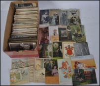 Vintage postcards (over 500) in box. All 'thematic' type, various subjects. No views.