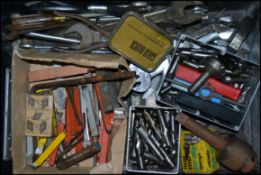 A collection of industrial engineering tools, to include lathe bits,