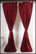 3 pairs of good quality velvet curtains dating to the 20th century.