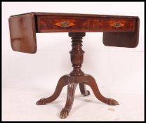 A Canadian mahogany inlaid Federal / Regency sofa table writing desk originally belonging to