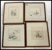 A set of 4x pencil drawings by Noel Dudley of Birds In Flight. All signed, all framed and glazed.