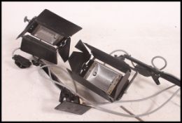 A pair of Ianiro stage - theatre spot lights complete with barn door attachments - Minilites with