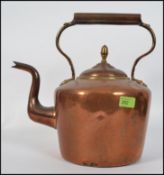 A Victorian / early 20th century style large / oversized copper kettle with handle and shaped