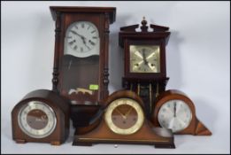 A Collection of vintage mantel clocks to include Smiths of Enfield,