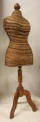 A rattan weave tailors dummy,