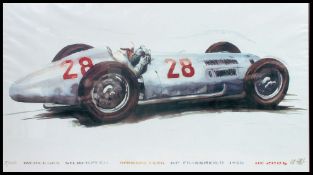 A very large framed and glazed limited edition signed print by Uli Ehret.