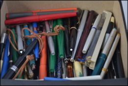 A very large collection of 20th century fountain pens and pens to include Parker,