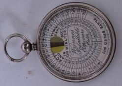 A 19th century silver cased Wynnes Infallible Exposure Meter.