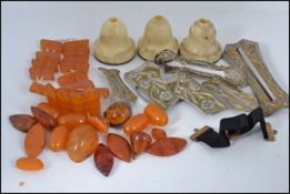 A collection of jewellery items to include several items of amber and other bits,