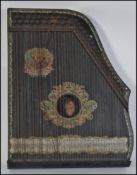 A Victorian ' Paris Exhibition ' 1900 model ebonised Zither - Auto harp musical instrument.