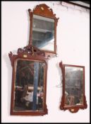 A collection of 3 19th century pier mirrors, one with gilded eagle crest,