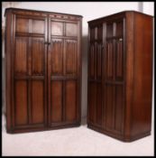 A pair of Jacobean revival Jaycee bedrooms suite comprising dressing table and ladies and