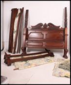 A good quality mahogany 4 poster bed having head and footboards with barleytwist columns complete