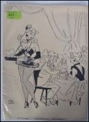 An original 1950's era Dan Lucas pen and ink sketch for the Humorama magazine ( American ) ' Cigars,