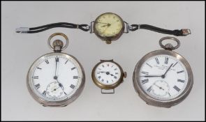 2 silver pocket watches,