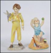 Two Royal Worcester figures, The Parakeet model number 3087 modeled by F.G.