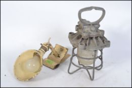 A stunning retro / vintage industrial mid century machinist lamp,