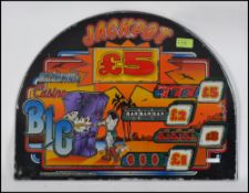 A vintage 20th century fruit machine glass back panel - Electrocoins Casino Big.