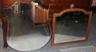Two early 20th century bevel edged mirrors,