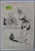 An original 1950's era Morrice pen and ink sketch for the Humorama magazine ( American ) ' The